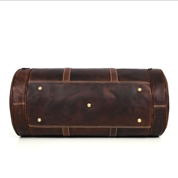 Cordoba Leather Barrel Bag - Brun